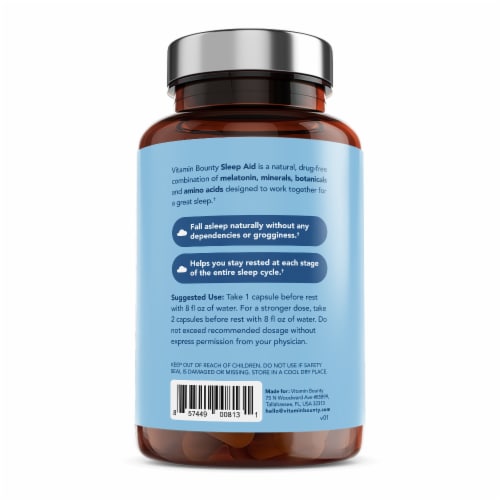 Vitamin Bounty Get Your Sleep Natural Sleep Aid Melatonin Supplement Perspective: right