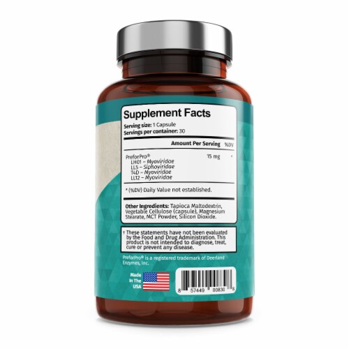 Vitamin Bounty Prebiotic Digestive Support Capsules 15mg Perspective: right