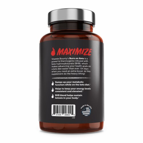 Vitamin Bounty Burn On Keto Calorie Burning Thermogenic Capsules Perspective: right