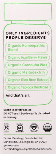 Genexa Organic Allergy Care Non-Drowsy Acai Berry Flavor Allergy & Decongestant Chewable Tablets Perspective: right