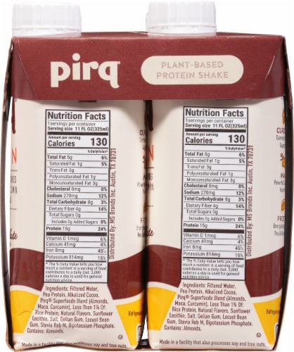 Pirq® Decadent Chocolate Plant-Based Protein Shake Perspective: right