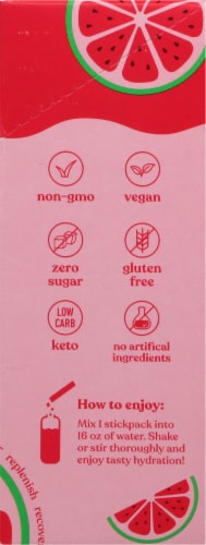 Pirq® Watermelon Electrolyte + Curcumin Drink Mix Packets Perspective: right