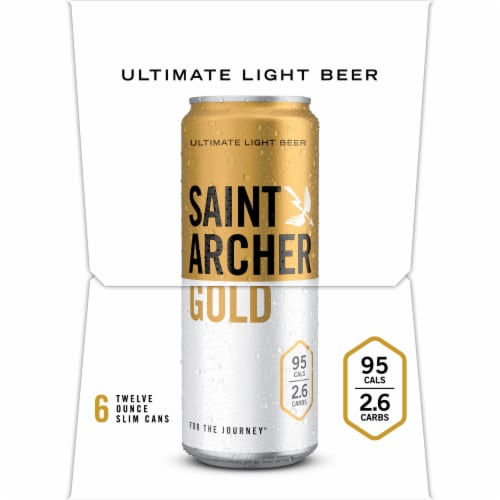 Saint Archer Brewing Company Gold Light Lager Beer Perspective: right