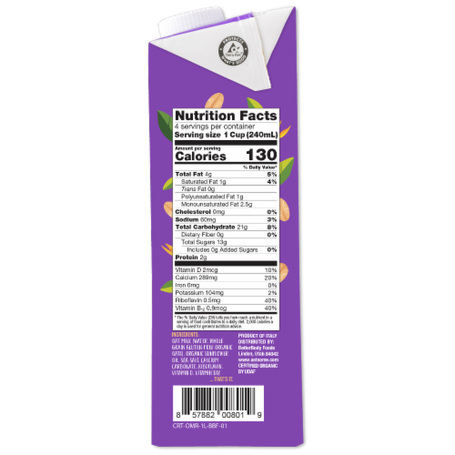 BetterBody Foods Oatsome Organic Original Oat Milk Perspective: right