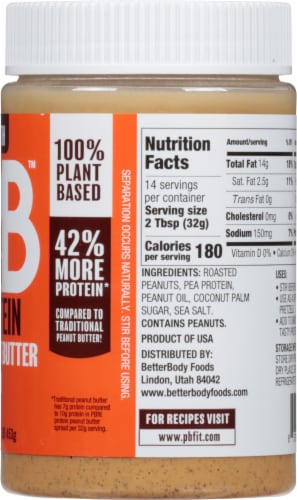 BetterBody Foods PB Fit™ + Protein Peanut Butter Spread Perspective: right