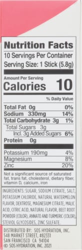 SOS Electrolyte Watermelon Drink Mix Packets Perspective: right