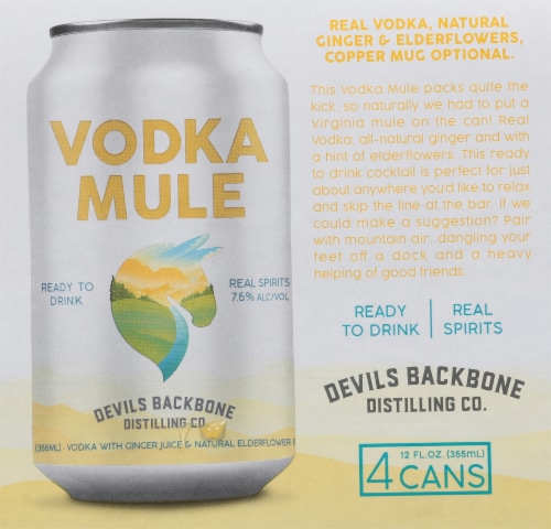 Devils Backbone Brewing Company Vodka Mule Ready to Drink Canned Cocktail Perspective: right