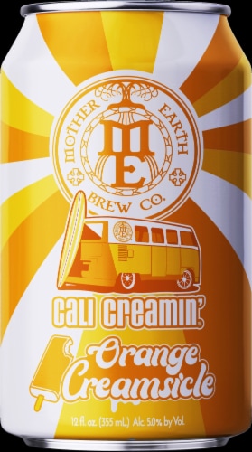 Mother Earth Cali Creamin' Creamsicle Citrus Cream Ale Craft Beer Perspective: right