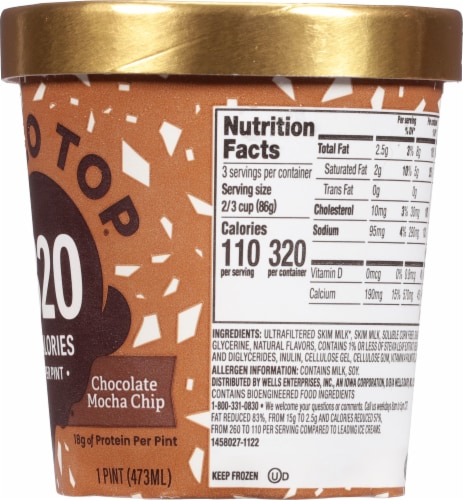 Halo Top® Chocolate Mocha Chip Light Ice Cream Perspective: right