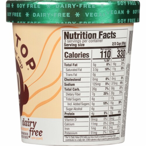 Halo Top® Dairy-Free Soy-Free Vegan Peanut Butter Cup Frozen Dessert Perspective: right