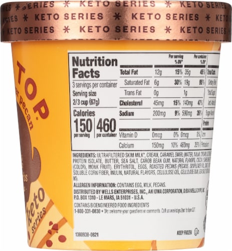 Halo Top® Caramel Butter Pecan Keto Frozen Dessert Perspective: right