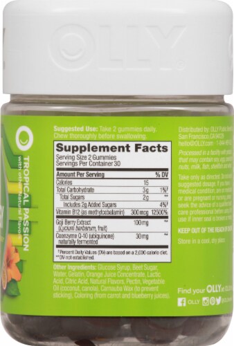 Olly Daily Energy Vitamin Gummies Perspective: right