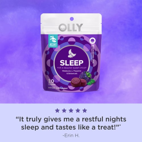 OLLY Sleep Blackberry Flavor Gummy Supplement Melatonin 3mg Perspective: right