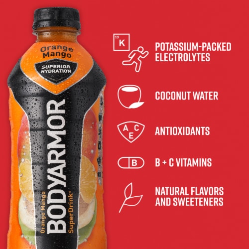 BODYARMOR® Sports Drink Orange Mango Bottle Perspective: right