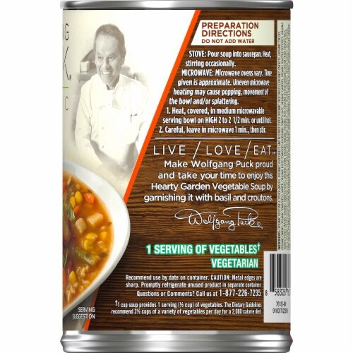 Wolfgang Puck Organic Hearty Garden Vegetable Soup Perspective: right