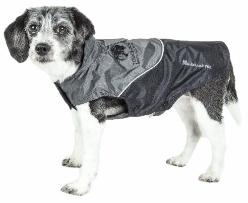 Touchdog Lightening-Shield Waterproof 2-in-1 Convertible Dog Jacket w/ Blackshark technology Perspective: right