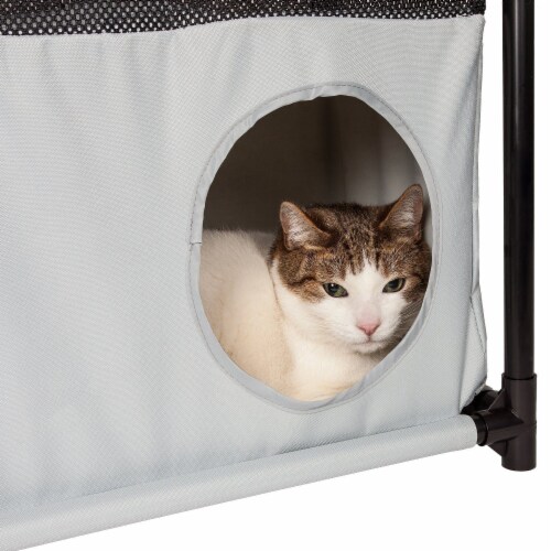 Pet Life Kitty-Square Obstacle Soft Folding Play-Active Collapsible Pet Cat House Furniture Perspective: right