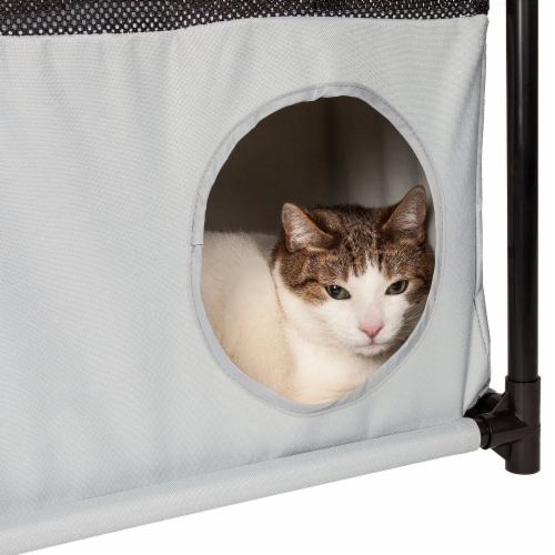 Pet Life Kitty-Square Obstacle Soft Folding Play-Active Collapsible Pet Cat House Furniture Perspective: right