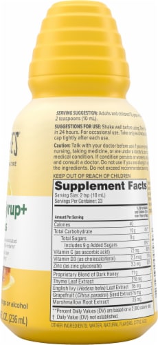 Zarbee's® Cough Syrup + Mucus Adult Dietary Supplement Perspective: right