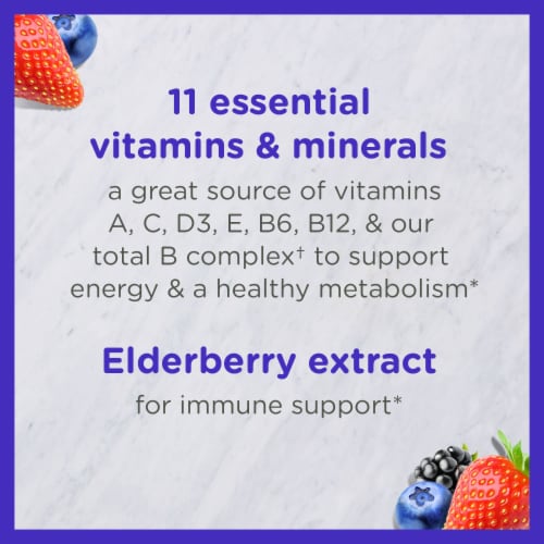 Zarbee's Children’s Multivitamin + Immune Gummies, Berry Perspective: right