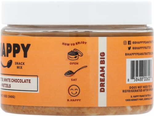 B.Happy Dream Big White Chocolate Pretzel Peanut Butter Perspective: right