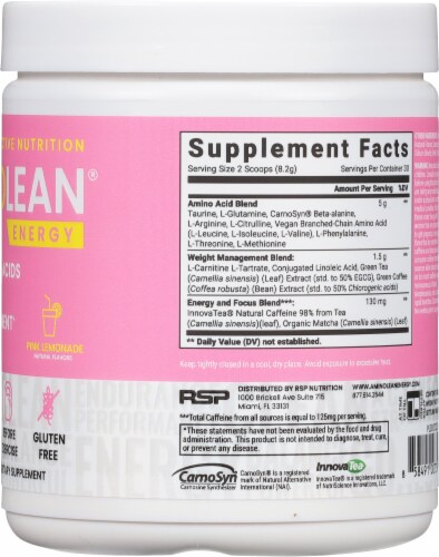 RSP Nutrition Pink Lemonade Flavor AminoLean® Powder Perspective: right
