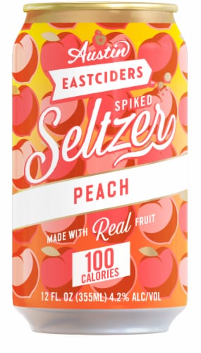 Austin Eastciders Peach Spiked Seltzer Perspective: right