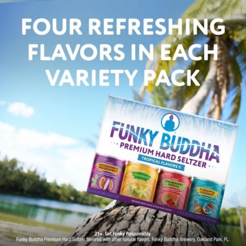 Funky Buddha Premium Hard Seltzer Tropical Variety Pack Perspective: right