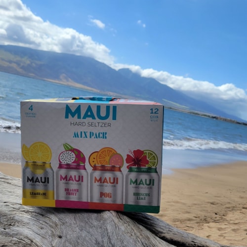 Maui Hard Seltzer POG Craft Spiked Sparkling Water Perspective: right