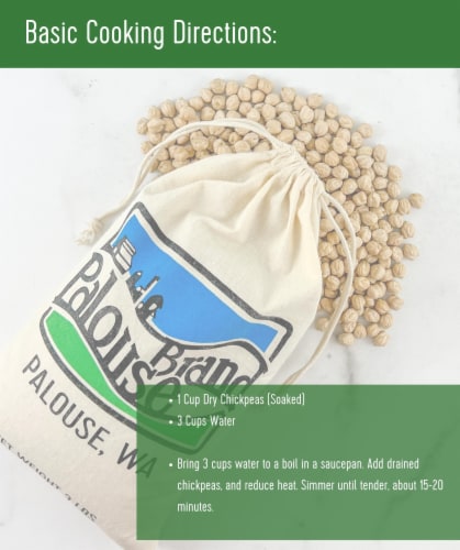 Palouse Brand Chickpeas/Garbanzo Beans, 12 LBS (3 - 4 LB Kraft Re-Sealable Bags) Perspective: right