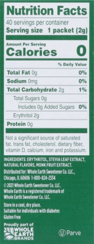 Whole Earth® Sweetener Co Stevia Leaf & Monk Fruit Natural Sweetener Blend Packets Perspective: right