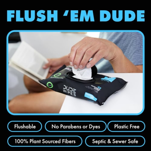 DUDE Wipes® Extra Large Unscented Flushable Wipes Perspective: right