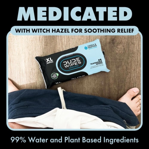 DUDE Wipes® XL Unscented Medicated Flushable Wipes Perspective: right