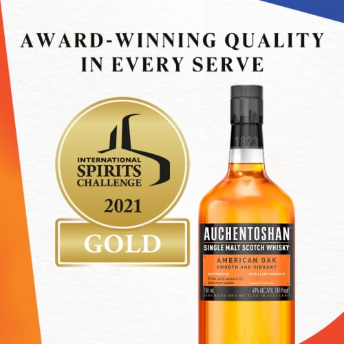 Auchentoshan American Oak Single Malt Scotch Whisky Perspective: right