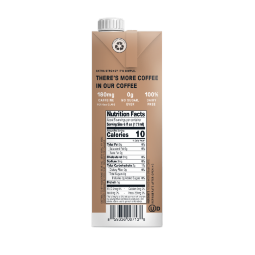Wandering Bear Organic Straight Black Cold Brew Ready to Drink Coffee Perspective: right
