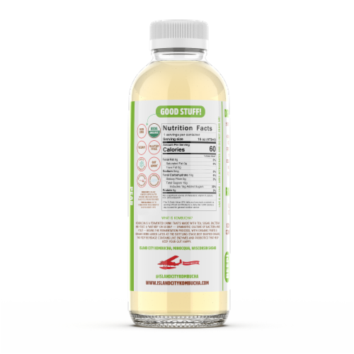 Tapuat Brewing Co Island City Organic Pear Kombucha Perspective: right