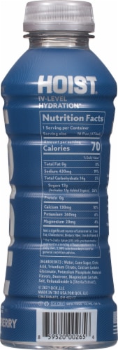 Hoist® Blue Raspberry IV Level Hydration™ Sports Drink Bottle Perspective: right