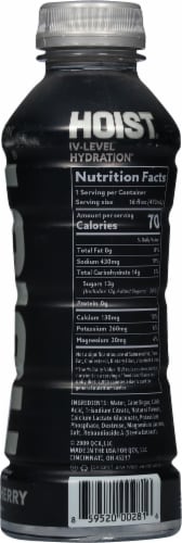 Hoist® Black Cherry IV Level Hydration® Sports Drink Bottle Perspective: right