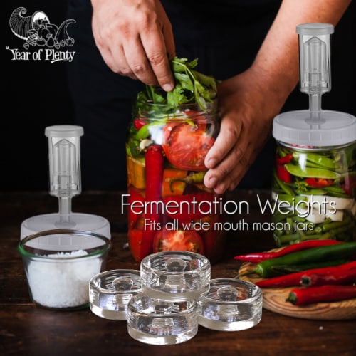 Fermentation Weights | NonSlip Grip Handle | 8-Pack for Wide Mouth Mason Jars Perspective: right