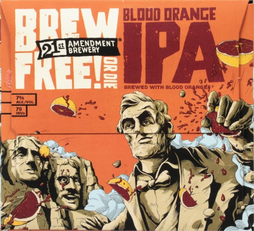 21st Amendment® Brew Free or Die Blood Orange IPA Perspective: right