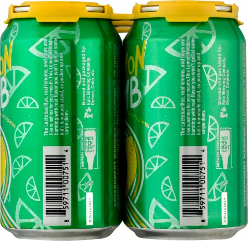Epic Brewing Co. Lemon Bomb IPA Craft Beer Perspective: right