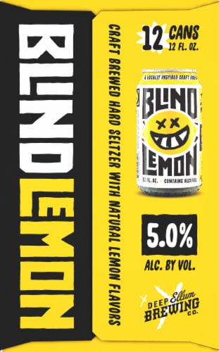 Deep Ellum Brewing Co. Lemon Hard Seltzer Perspective: right