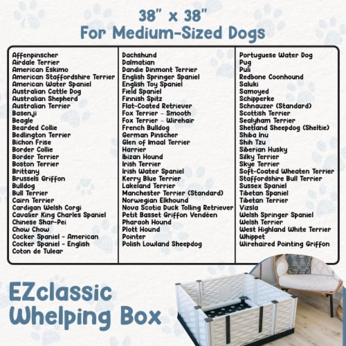 EZwhelp EZclassic 38 x 38 Puppy Dog Whelping Box Playpen w/Rails & Liner, Gray Perspective: right
