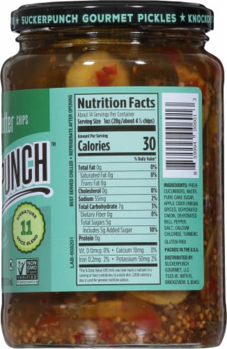 Suckerpunch™ Sweet Spiced Bread N' Butter Chips Gourmet Pickles Perspective: right