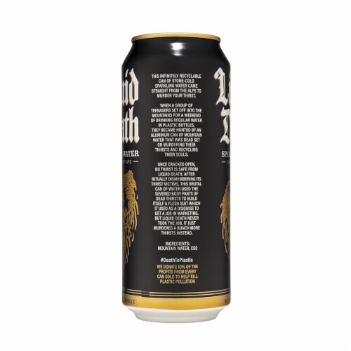 Liquid Death Sparkling Water Perspective: right