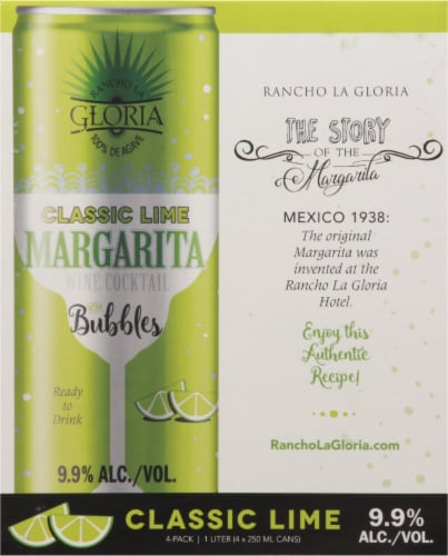 Rancho La Gloria Classic Lime Margarita Wine Ready to Drink Cocktail Perspective: right