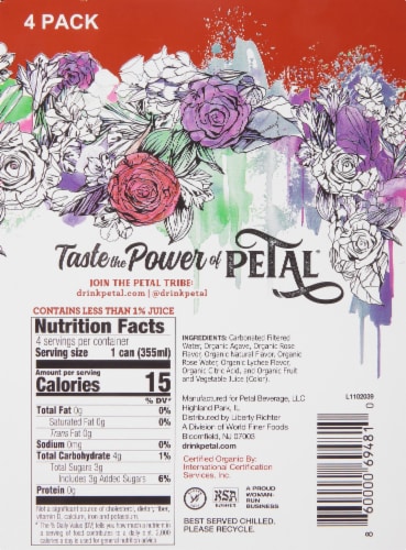Petal Lychee Rose Sparkling Water Perspective: right