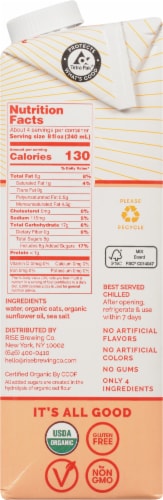 Rise Brewing Co Organic Original Oat Milk Perspective: right
