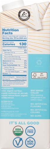 Rise Brewing Co Organic Vanilla Oat Milk Perspective: right