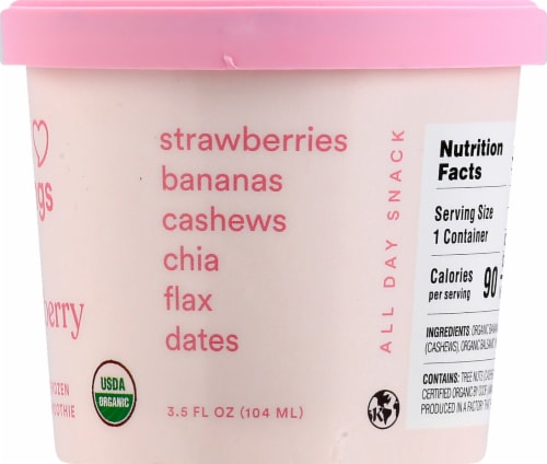 Sweet Nothings Spoonable Smoothie Plant Based Strawberry Frozen Snack Cups Perspective: right